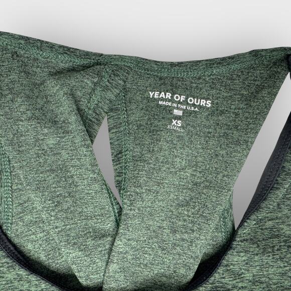 Year of Ours XS The Knot Bra Forest Green Scoop Neck Minimalist Gymcore Workout - Picture 2 of 4